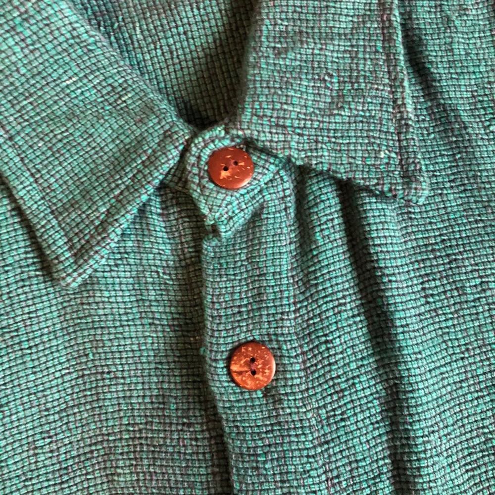 Men’s Cotton Nepalese Button-Down Shirt, Large - Picture 4 of 8